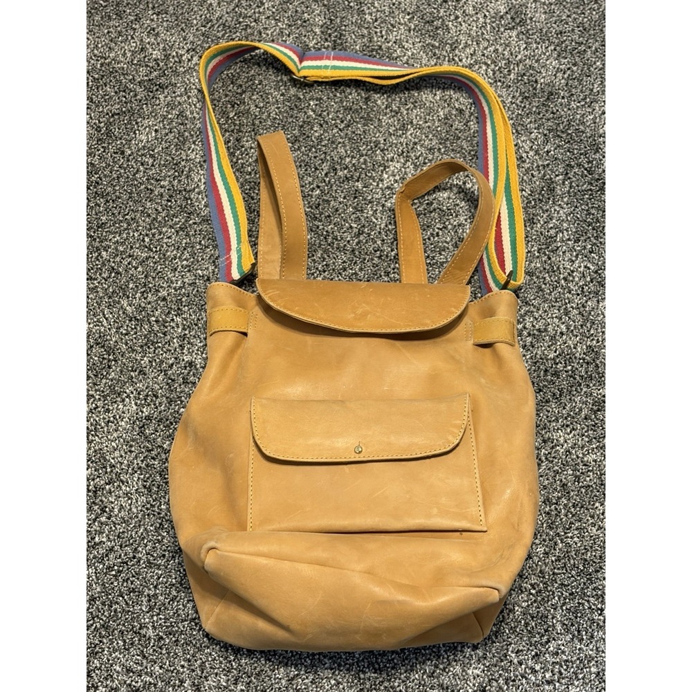 Noonday Collection Homesteader Convertible Backpack  Bag‎ Tan Leather